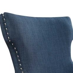 Kirklands Home Upholstered Wingback Dining Chairs, Set of 2 Blue New