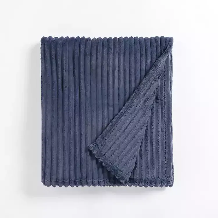 Blankets & Throws>Kirklands Home Velvet Corduroy Throw Blue