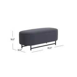 Kirklands Home Velvet Metal Storage Bench Blue Discount