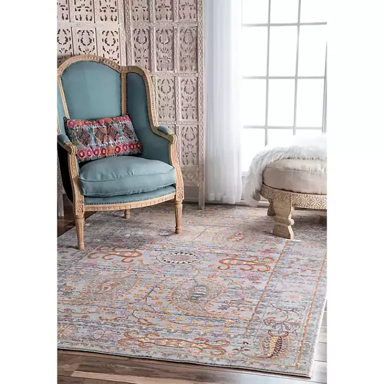 Kirklands Home Blue Vintage Killian Area Rug, 5x8 Outlet