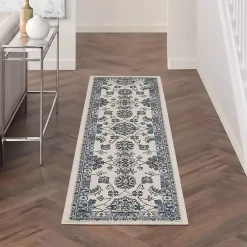 Kirklands Home Blue Vintage Medallion Indoor/Outdoor Runner Clearance