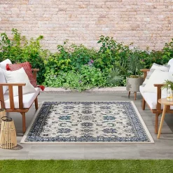 Kirklands Home Blue Vintage Medallion Indoor/Outdoor Rug, 4x6 Discount