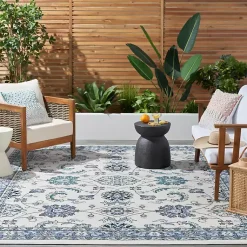 Kirklands Home Blue Vintage Medallion Indoor/Outdoor Rug, 8x10 Sale