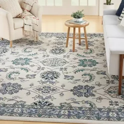 Kirklands Home Blue Vintage Medallion Indoor/Outdoor Rug, 8x10 Sale