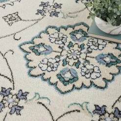 Kirklands Home Blue Vintage Medallion Indoor/Outdoor Rug, 8x10 Sale