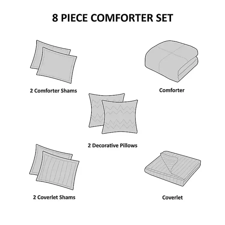 Kirklands Home Blue Watercolor 8-pc. King Comforter Set