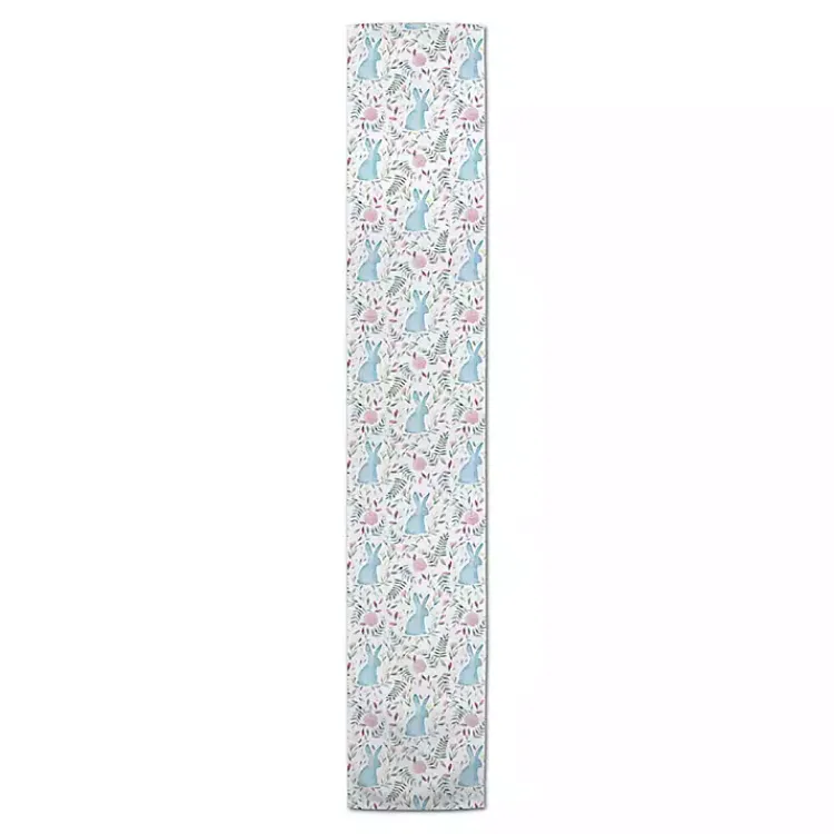 Easter Decorations>Kirklands Home Blue Watercolor Rabbit Table Runner, 90 in.