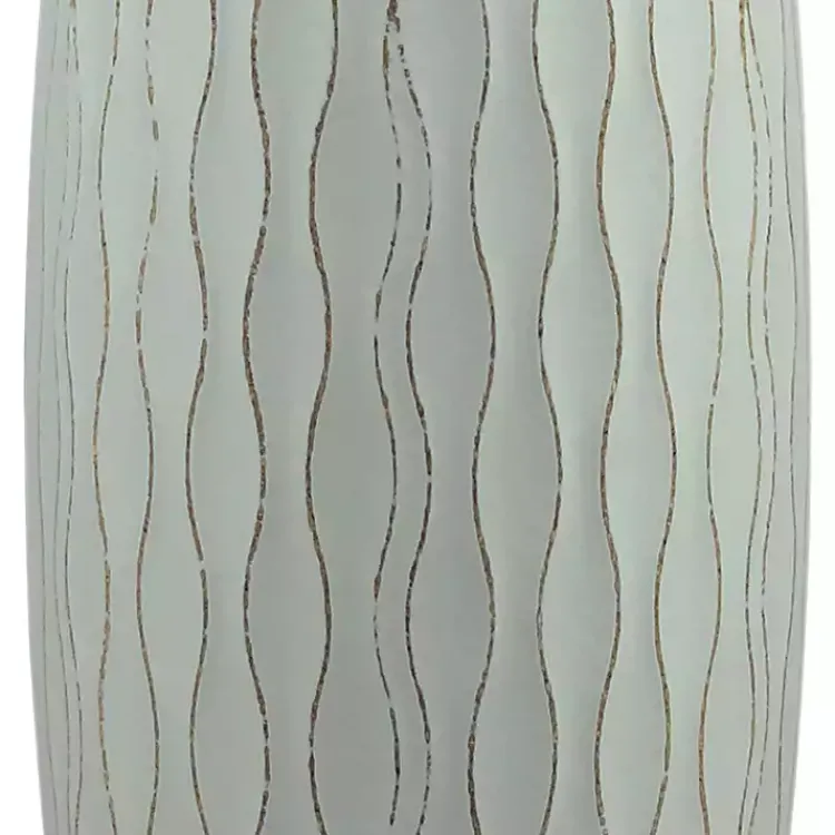 Vases>Kirklands Home Wave Wood Vase, 16 in. Blue