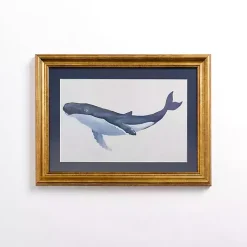 Kirklands Home Blue Whale Framed Art Print Hot