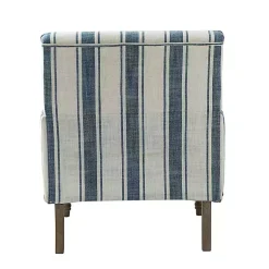 Kirklands Home Blue White Stripe Upholstered Accent Chair Discount