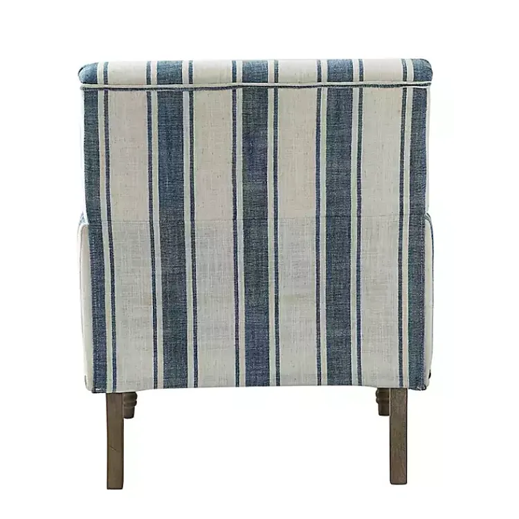 Kirklands Home Blue White Stripe Upholstered Accent Chair Discount