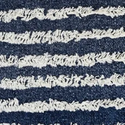 Pillows>Kirklands Home Blue Wispy Ways Tufted Stripes Cotton Pillow