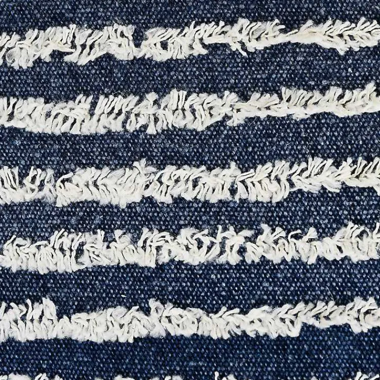 Pillows>Kirklands Home Blue Wispy Ways Tufted Stripes Cotton Pillow