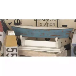 Statues & Figurines>Kirklands Home Wood Boat Sculpture Blue