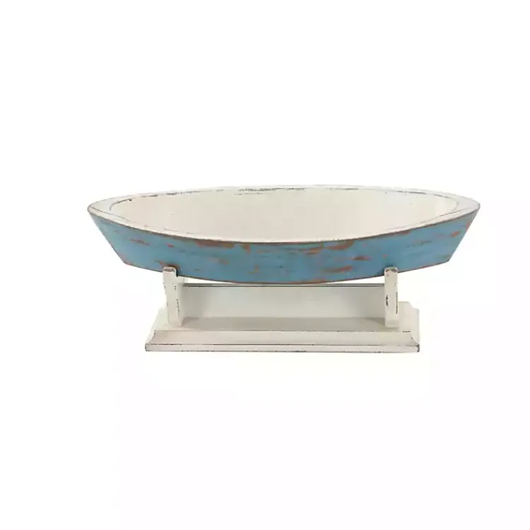 Statues & Figurines>Kirklands Home Wood Boat Sculpture Blue