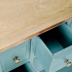 Kirklands Home Wood 2-Door Storage Console Table Blue Hot