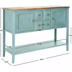 Kirklands Home Wood 2-Door Storage Console Table Blue Hot