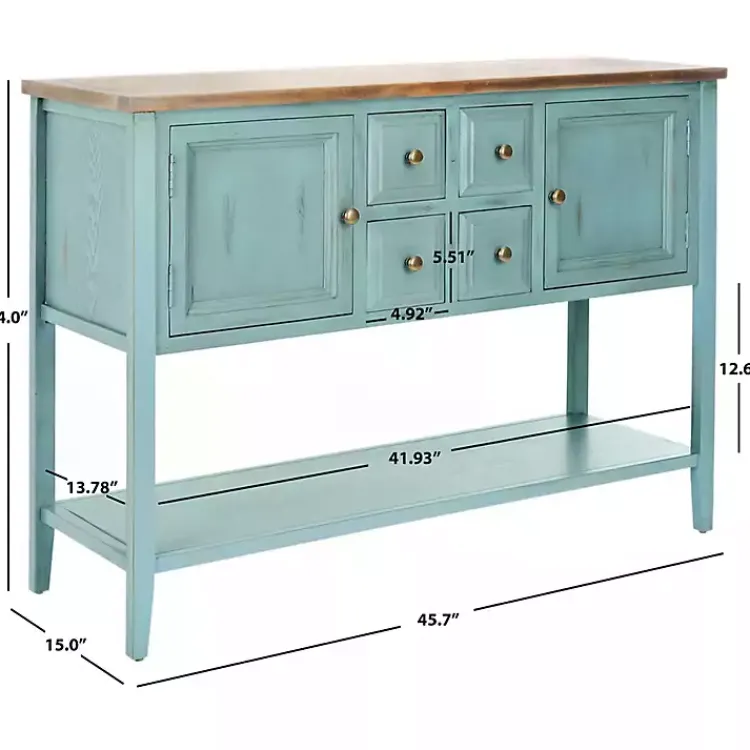 Kirklands Home Wood 2-Door Storage Console Table Blue Hot