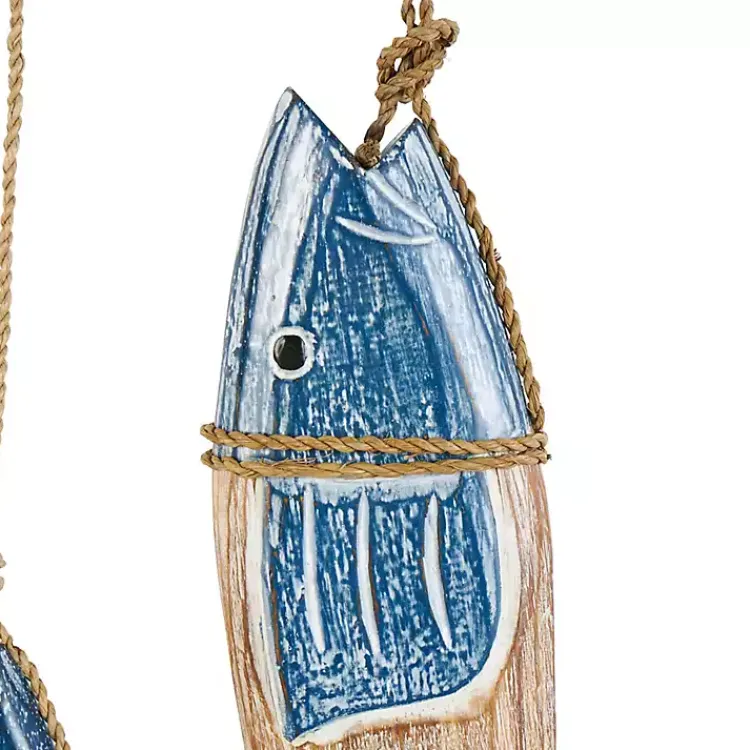 Kirklands Home Blue Wood Fish Hanging Wall Plaques, Set of 3 Outlet
