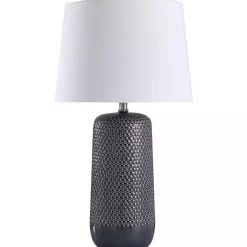 Kirklands Home Blue Woven Ceramic Wicker Table Lamp Outlet