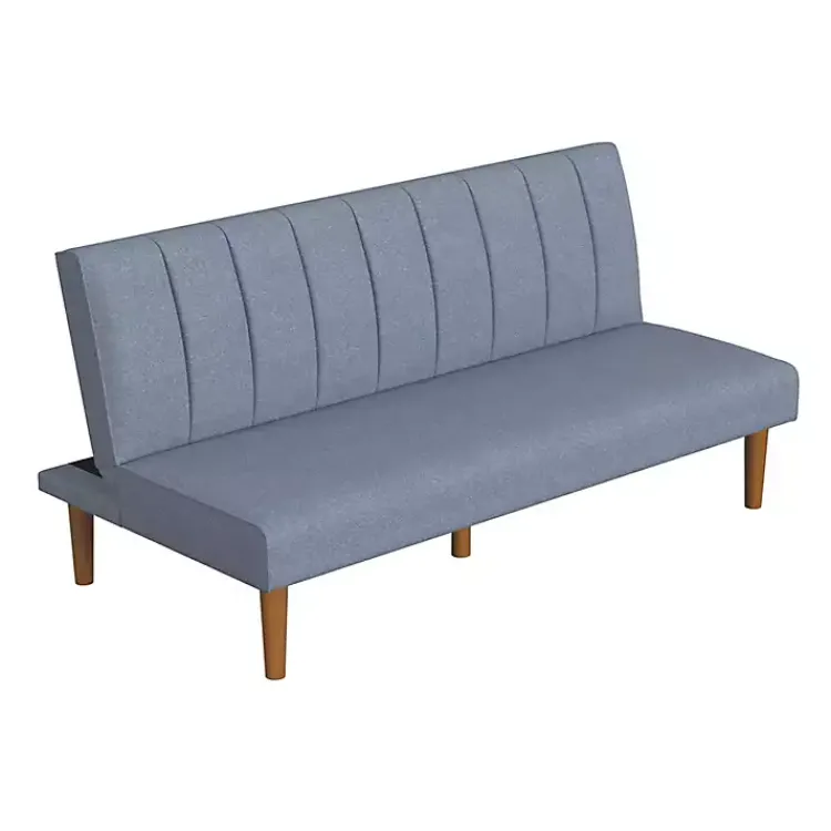 Kirklands Home Woven Channel Convertible Sofa Blue Outlet