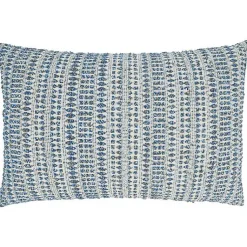 Pillows>Kirklands Home Blue Woven Line Cotton Lumbar Pillow