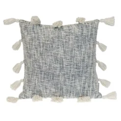 Pillows>Kirklands Home Blue Woven Texture Tassel Pillow