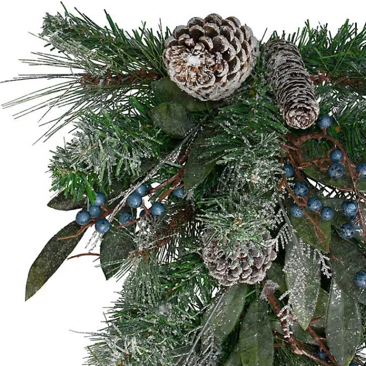 Christmas Wreaths>Kirklands Home Blueberry and Pine Teardrop Swag