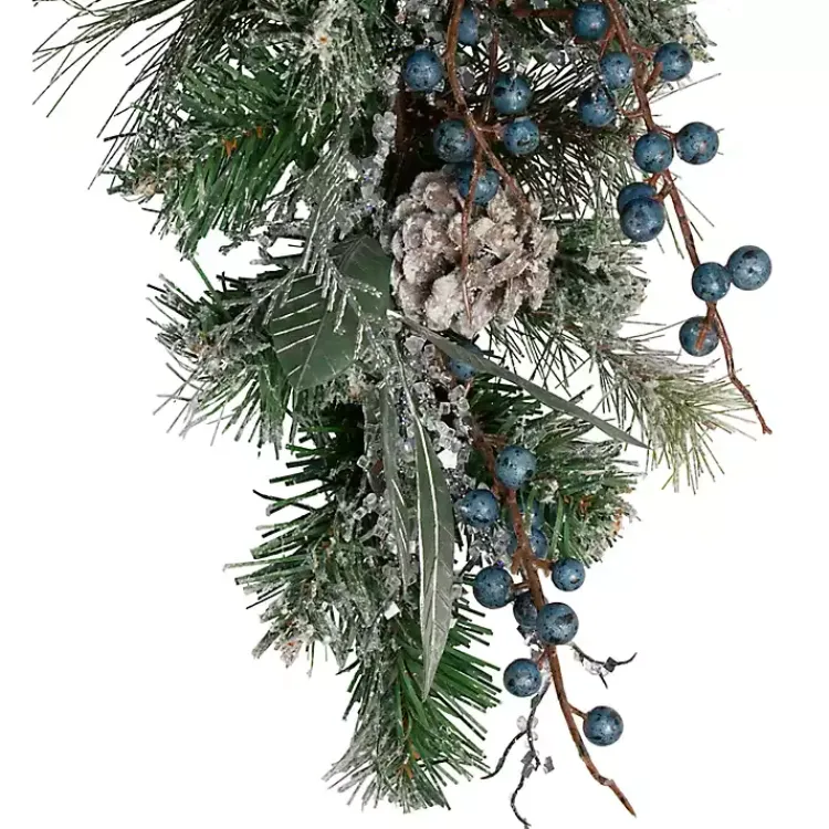 Christmas Wreaths>Kirklands Home Blueberry and Pine Teardrop Swag