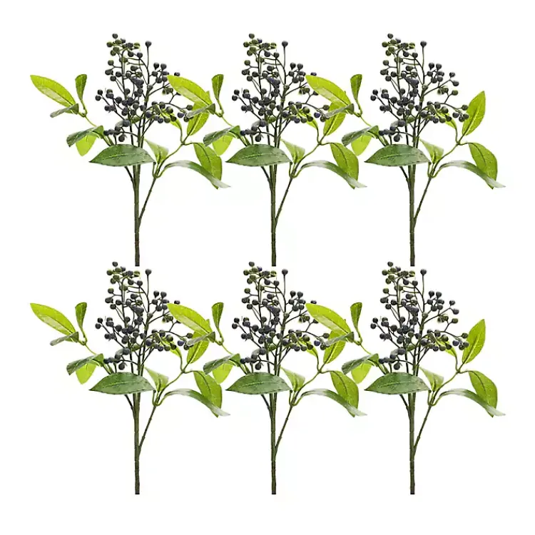 Stems & Bouquets>Kirklands Home Blueberry Foliage Sprays, Set of 6