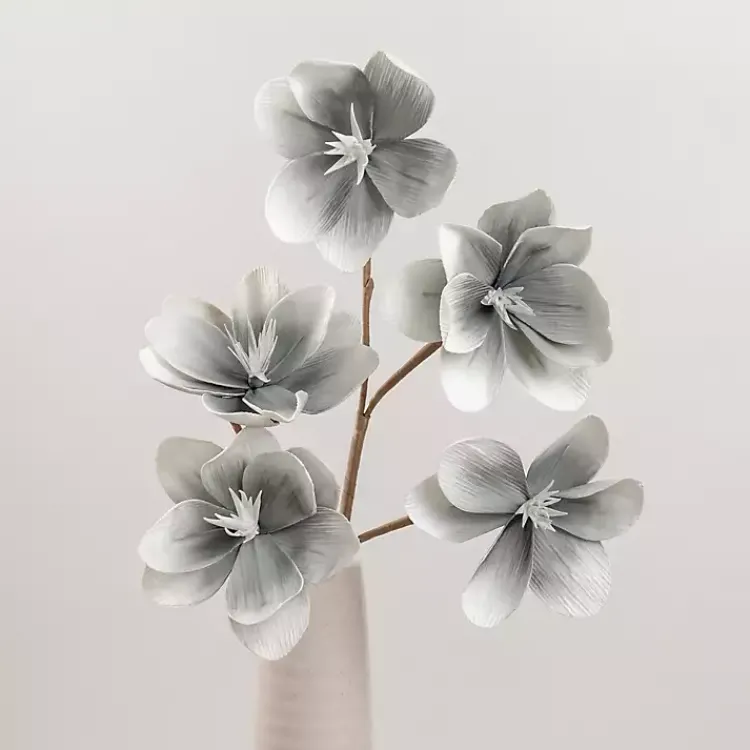 Stems & Bouquets>Kirklands Home Blue-Gray Japanese Magnolia Foam Spray