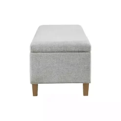 Kirklands Home Blue-Gray Upholstered Soft-Close Storage Bench Online