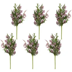 Stems & Bouquets>Kirklands Home Blush Berry and Leaf Stems, Set of 6