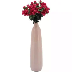 Vases>Kirklands Home Blush Ceramic Bottleneck Floor Vase Pink