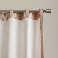 Kirklands Home Blush Chenille Stripe Curtain Panel, 84 in. Pink New