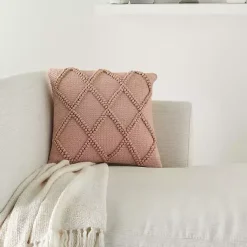 Pillows>Kirklands Home Blush Diamond Lattice Throw Pillow Pink