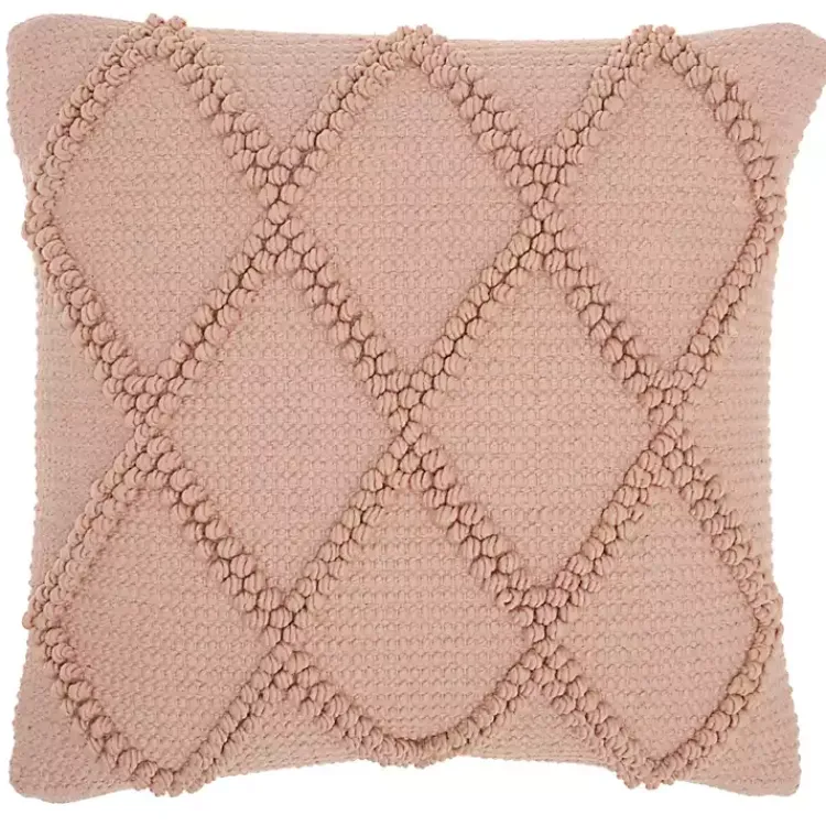 Pillows>Kirklands Home Blush Diamond Lattice Throw Pillow Pink