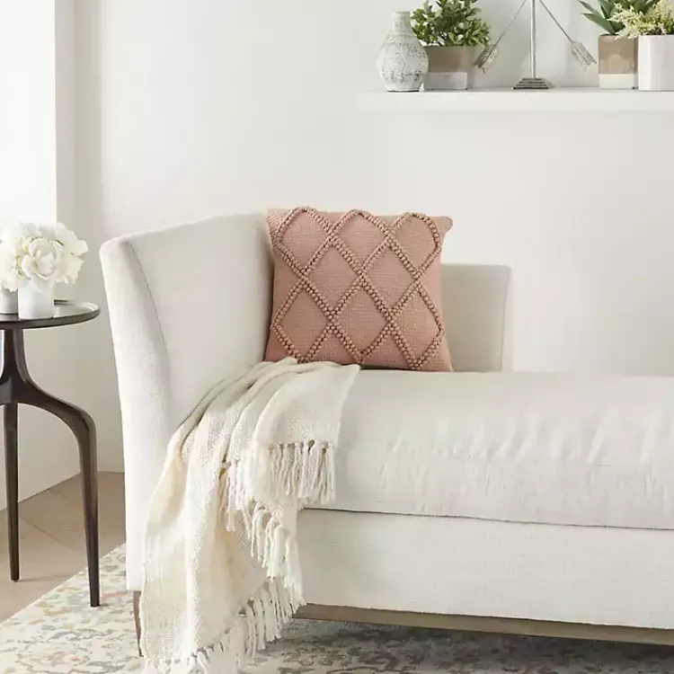 Pillows>Kirklands Home Blush Diamond Lattice Throw Pillow Pink