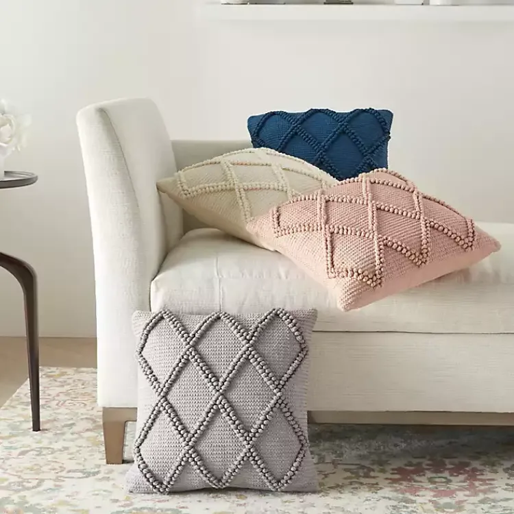 Pillows>Kirklands Home Blush Diamond Lattice Throw Pillow Pink