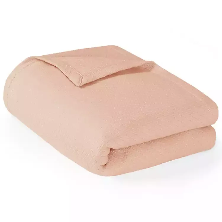 Blankets & Throws>Kirklands Home Blush Liquid Cotton Full/Queen Blanket Pink