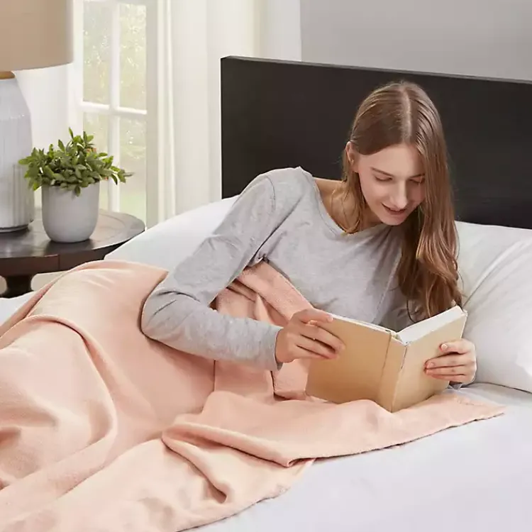 Blankets & Throws>Kirklands Home Blush Liquid Cotton Full/Queen Blanket Pink
