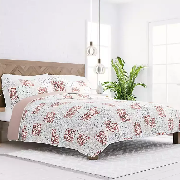 Kirklands Home Blush Patchwork Reversible 3-pc. Queen Quilt Set Discount