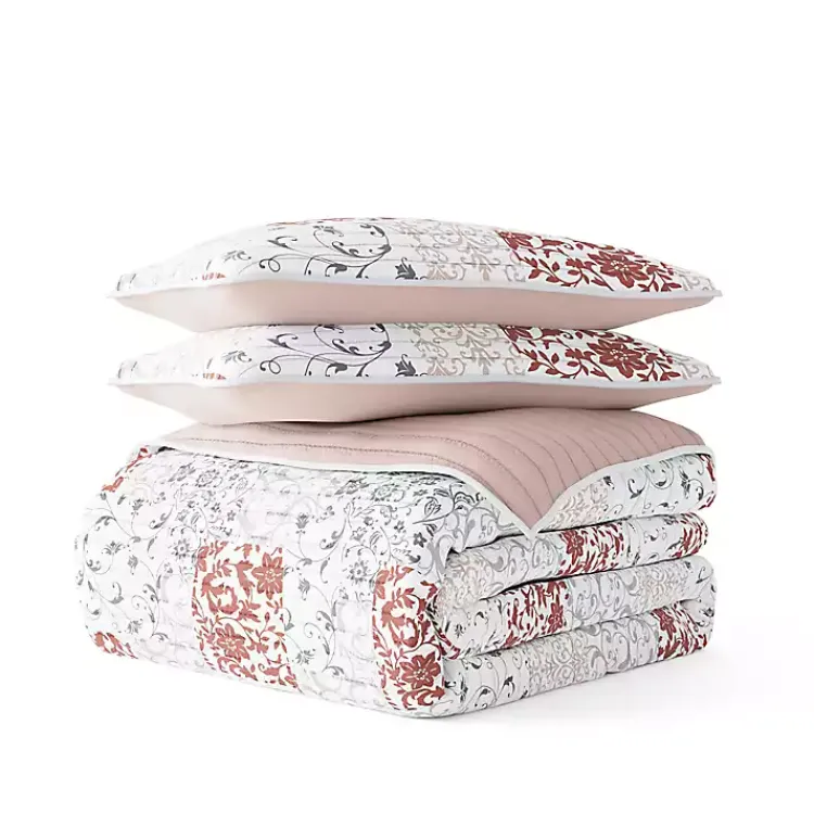 Kirklands Home Blush Patchwork Reversible 3-pc. Queen Quilt Set Discount