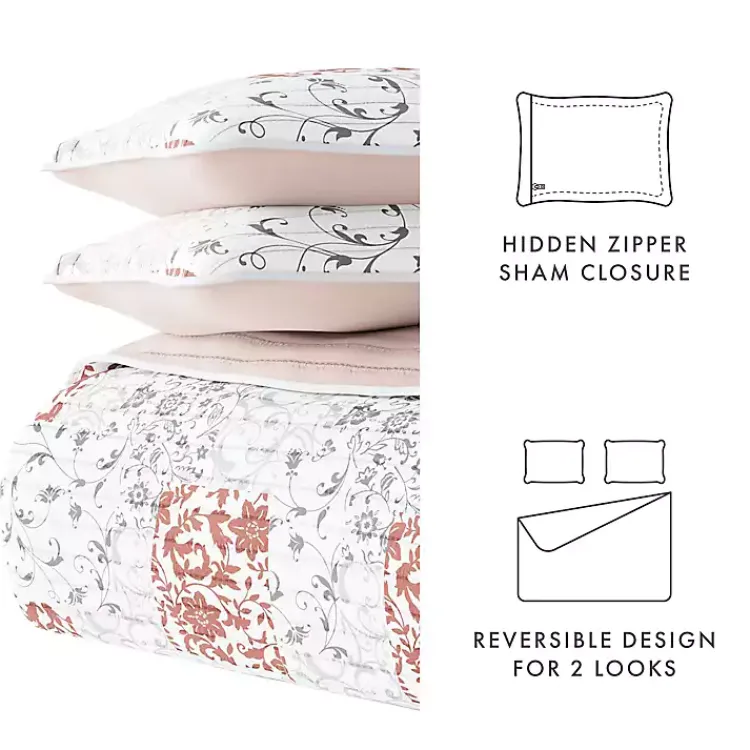 Kirklands Home Blush Patchwork Reversible 3-pc. Queen Quilt Set Discount