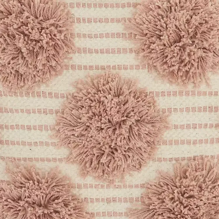 Pillows>Kirklands Home Blush Tufted Pom Poms Throw Pillow Pink
