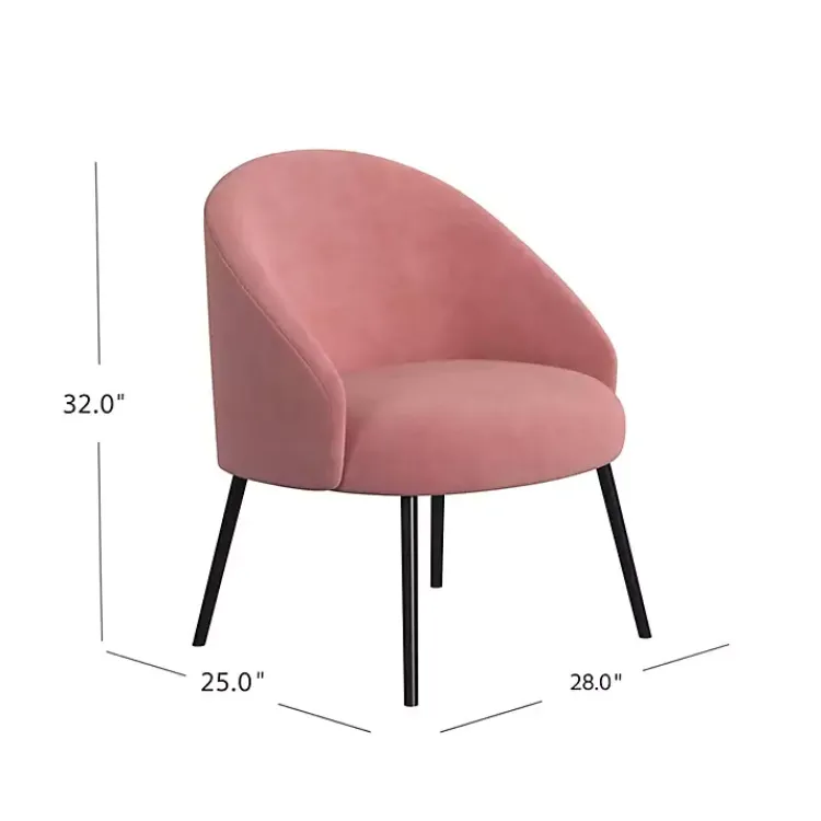 Kirklands Home Blush Velvet Modern Accent Chair Pink Clearance