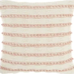 Pillows>Kirklands Home Blush Woven Knotted Stripes Throw Pillow Pink