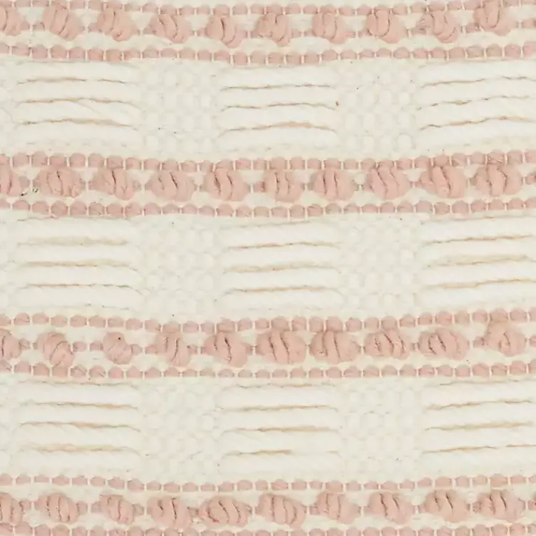 Pillows>Kirklands Home Blush Woven Knotted Stripes Throw Pillow Pink