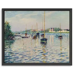 Kirklands Home Boats at Anchor on Seine Canvas Print, 22x18 in. Blue Online
