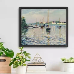Kirklands Home Boats at Anchor on Seine Canvas Print, 22x18 in. Blue Online